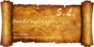 Serényi Lili névjegykártya